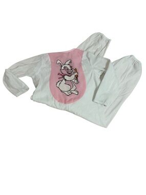 Vintage 70’s Rubie's Bunny Costume White Toddler One Piece Pajama Easter 2 - 4 T